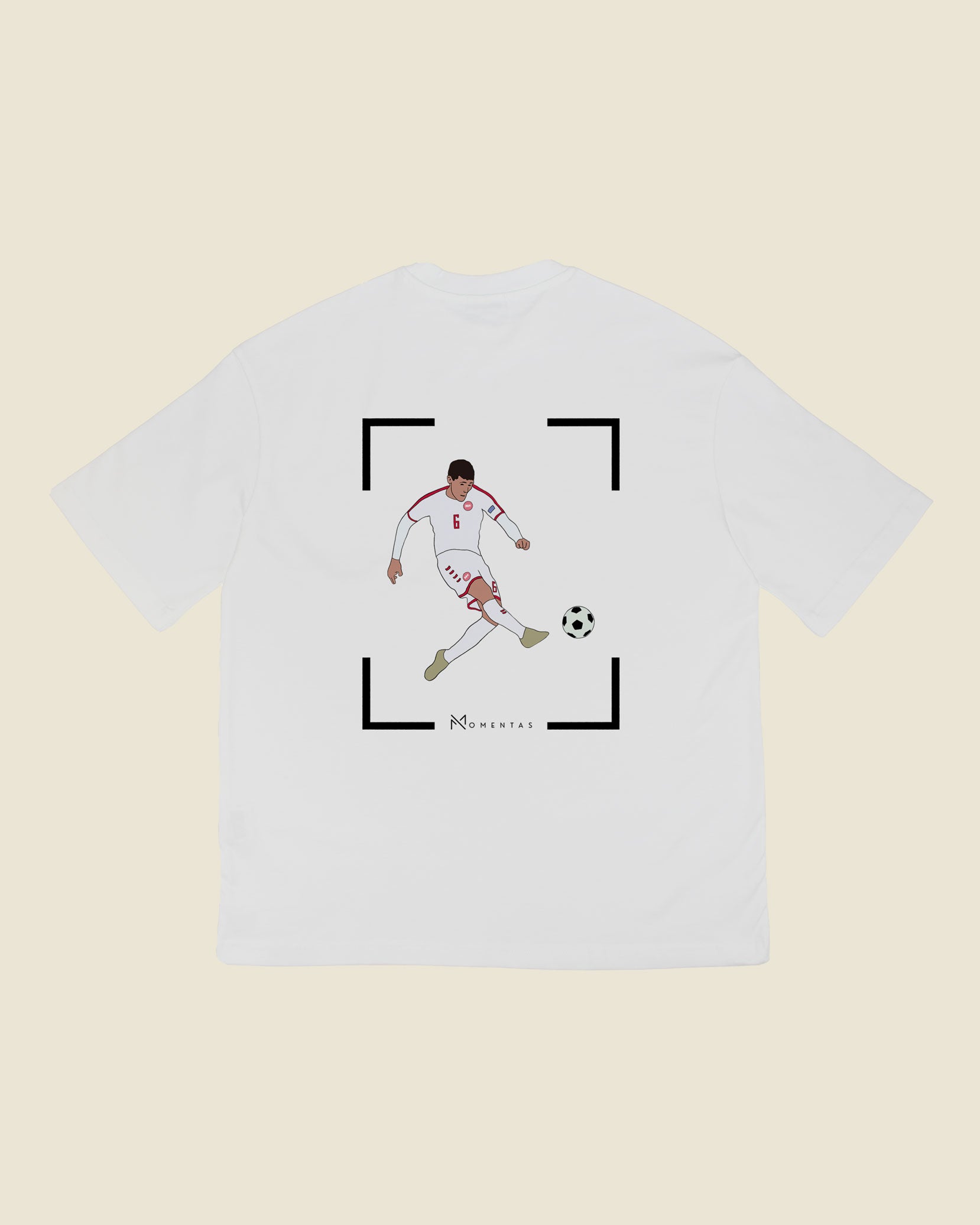 fodboldtrøje andreas christensen danmark, hvid oversized t-shirt ryg
