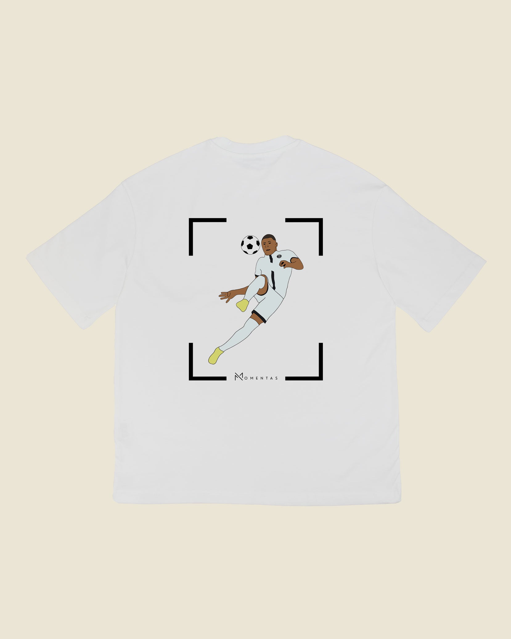 fodboldtrøje kylian mbappe psg, hvid oversized t-shirt ryg