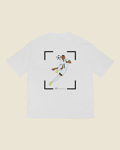 fodboldtrøje kylian mbappe psg, hvid oversized t-shirt ryg