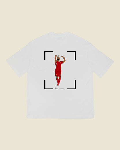 fodboldtrøje mohamed salah liverpool, hvid oversized t-shirt ryg