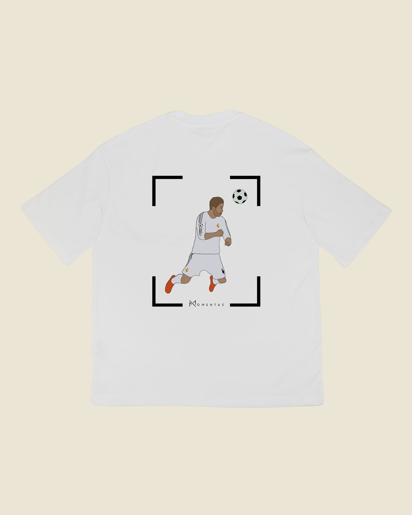 fodboldtrøje sergio ramos real madrid, hvid oversized t-shirt ryg