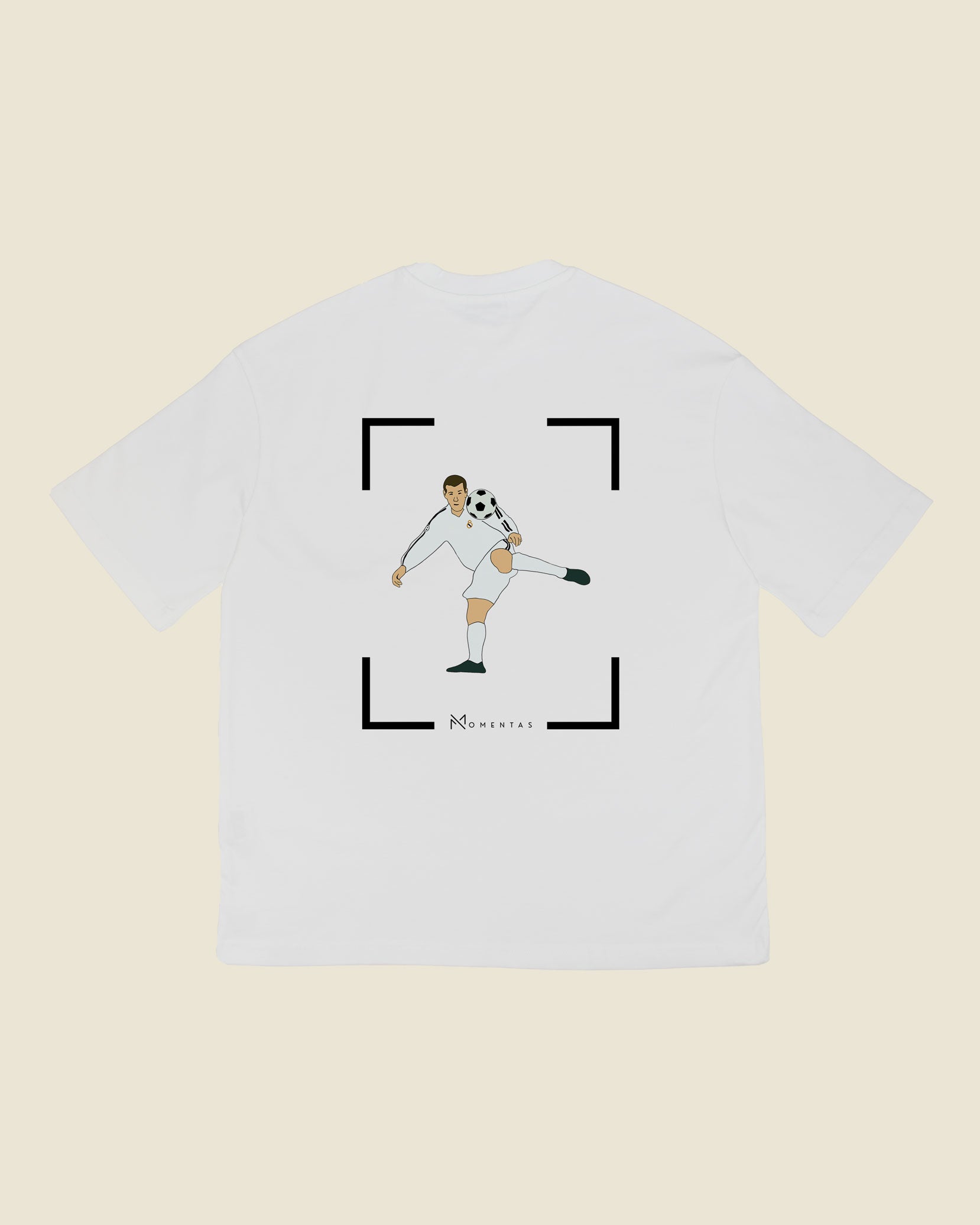 fodboldtrøje zinedine zidane real madrid, hvid oversized t-shirt ryg