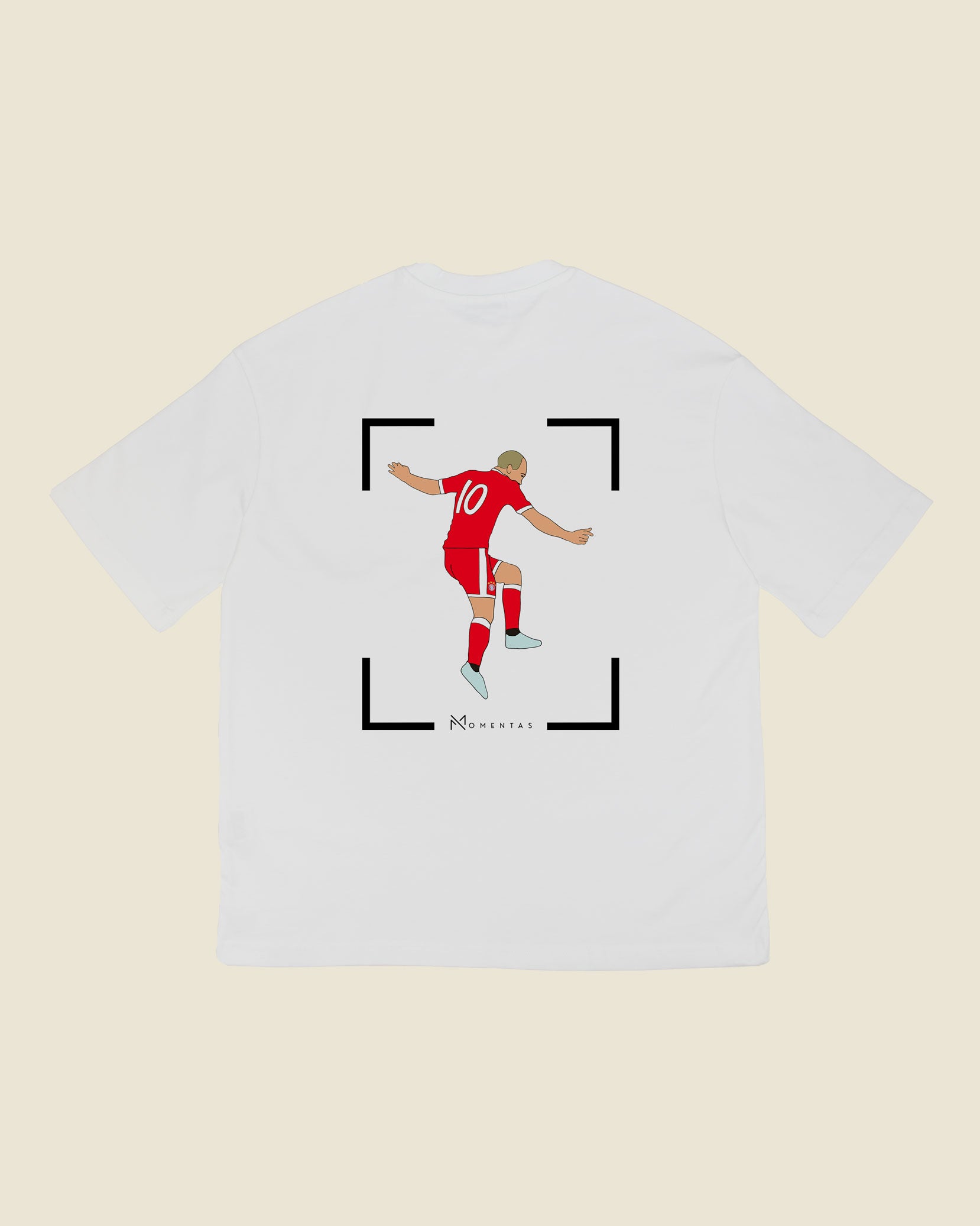 fodboldtrøje arjen robben bayern münchen, hvid oversized t-shirt ryg