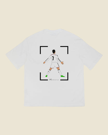 fodboldtrøje cristiano ronaldo real madrid, hvid oversized t-shirt ryg
