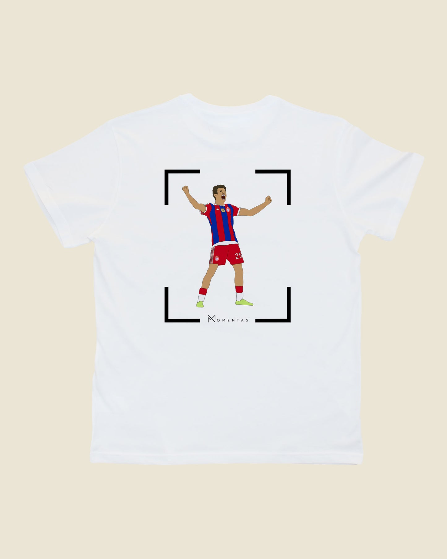 fodboldtrøje thomas müller bayern münchen, hvid t-shirt ryg