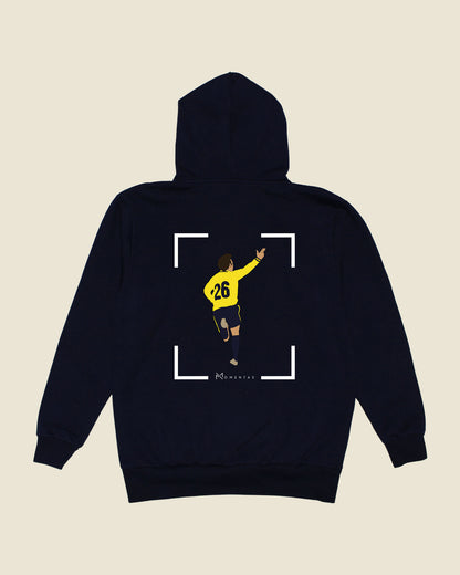 fodboldtrøje mike jensen brøndby, navyblå hoodie ryg