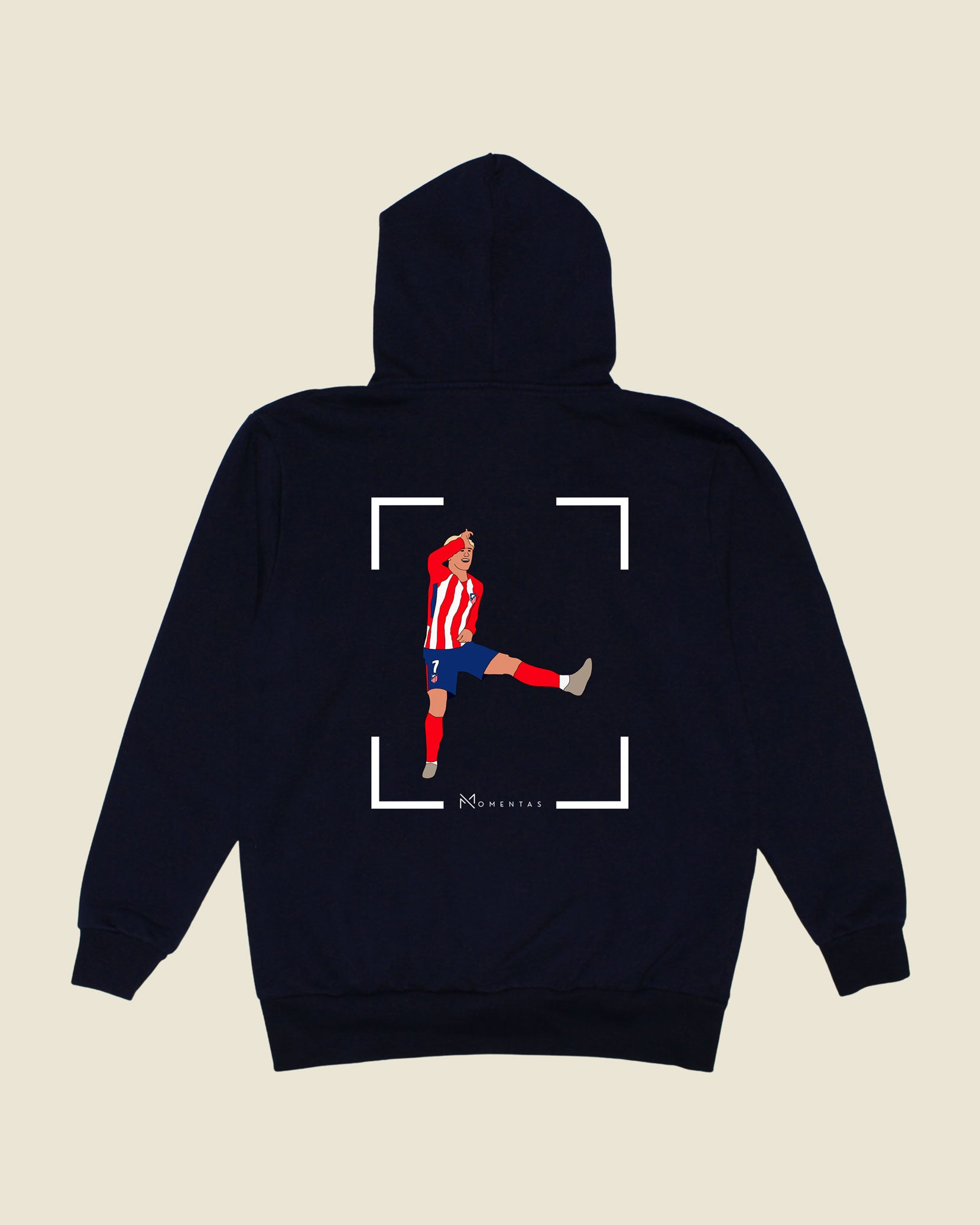 fodboldtrøje antoine griezmann atletico madrid, navyblå hoodie ryg