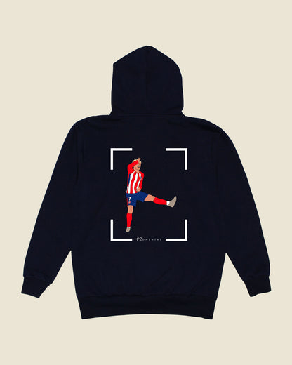 fodboldtrøje antoine griezmann atletico madrid, navyblå hoodie ryg