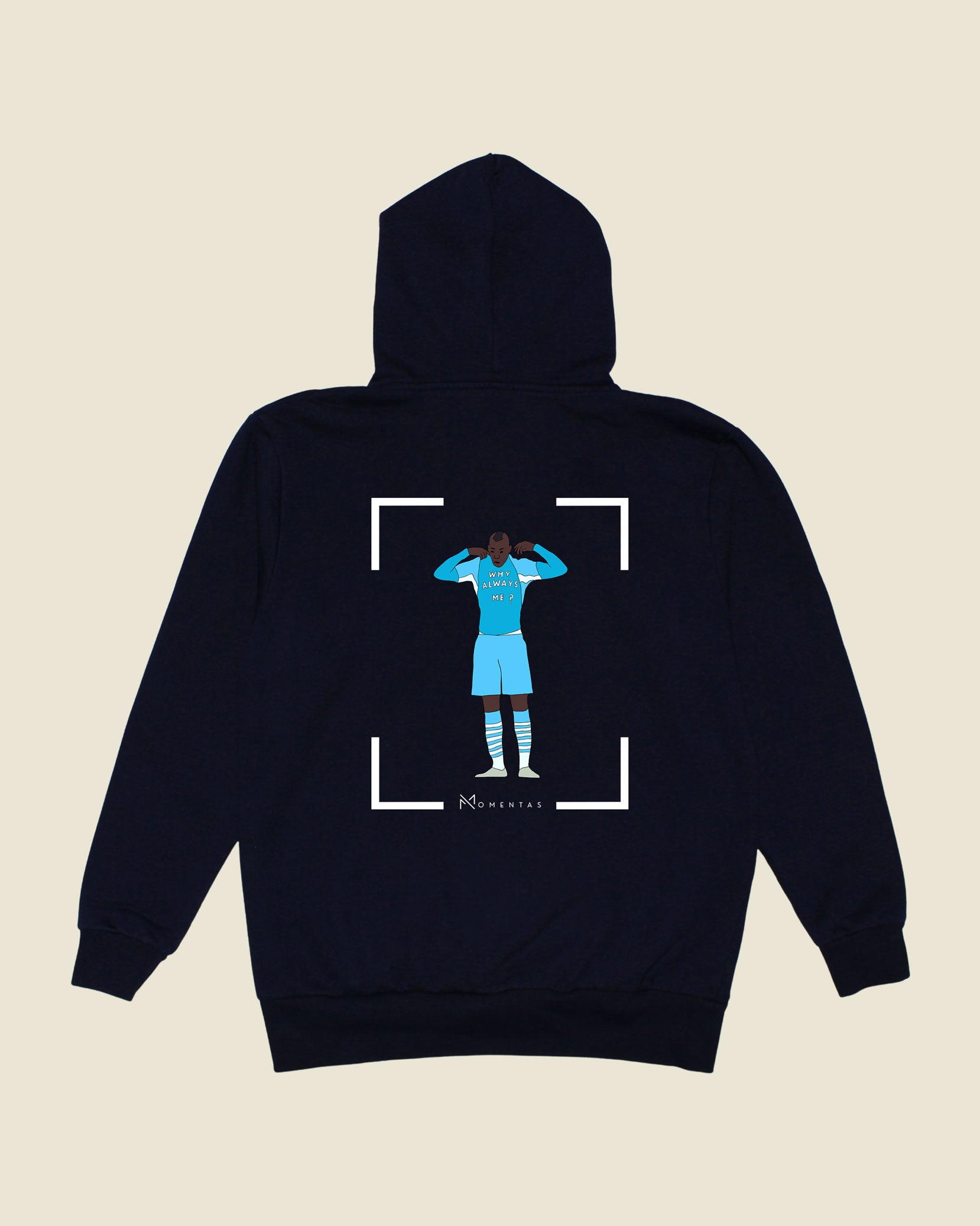 fodboldtrøje mario balotelli manchester city, navyblå hoodie ryg