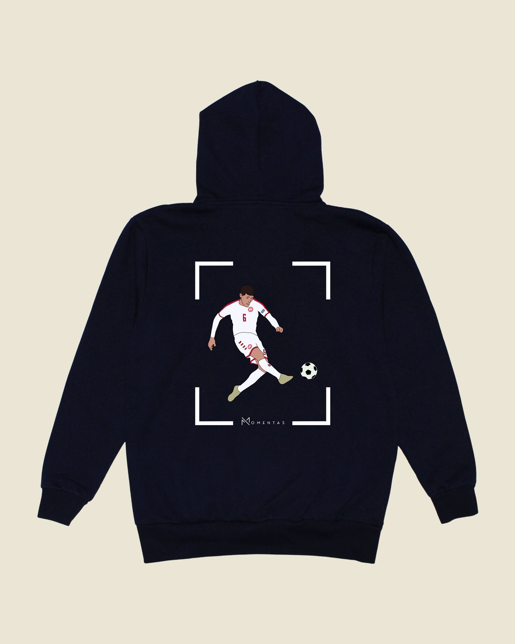 fodboldtrøje andreas christensen danmark, navyblå hoodie ryg