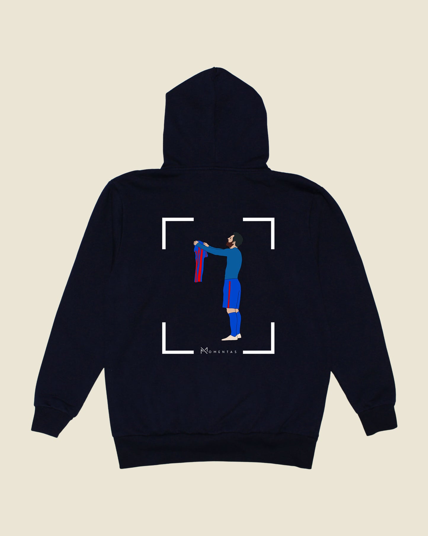 fodboldtrøje lionel messi fc barcelona, navyblå hoodie ryg