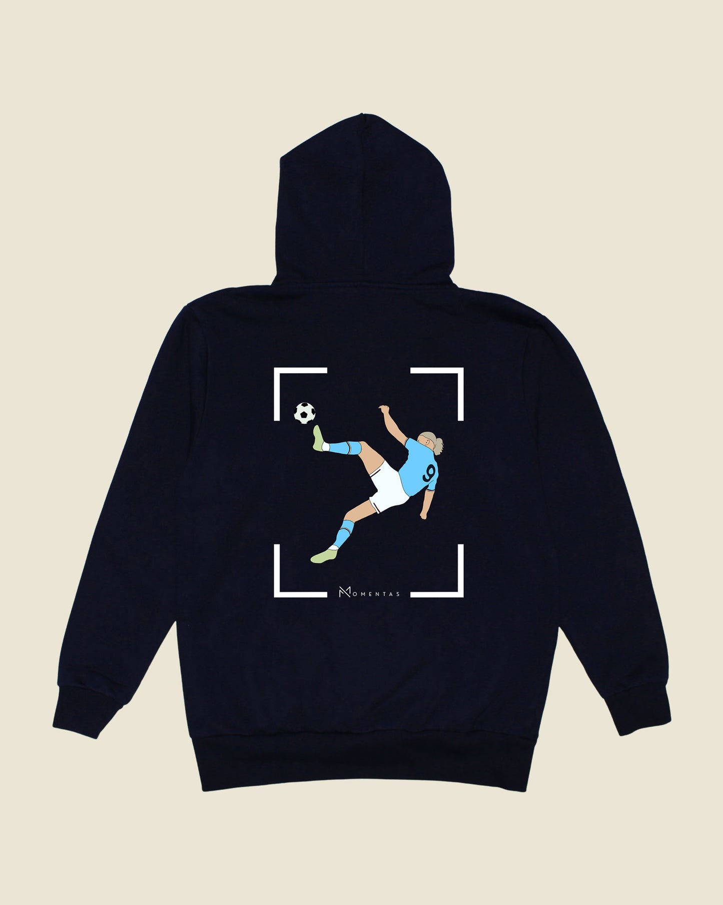 fodboldtrøje erling haaland manchester city, navyblå hoodie ryg