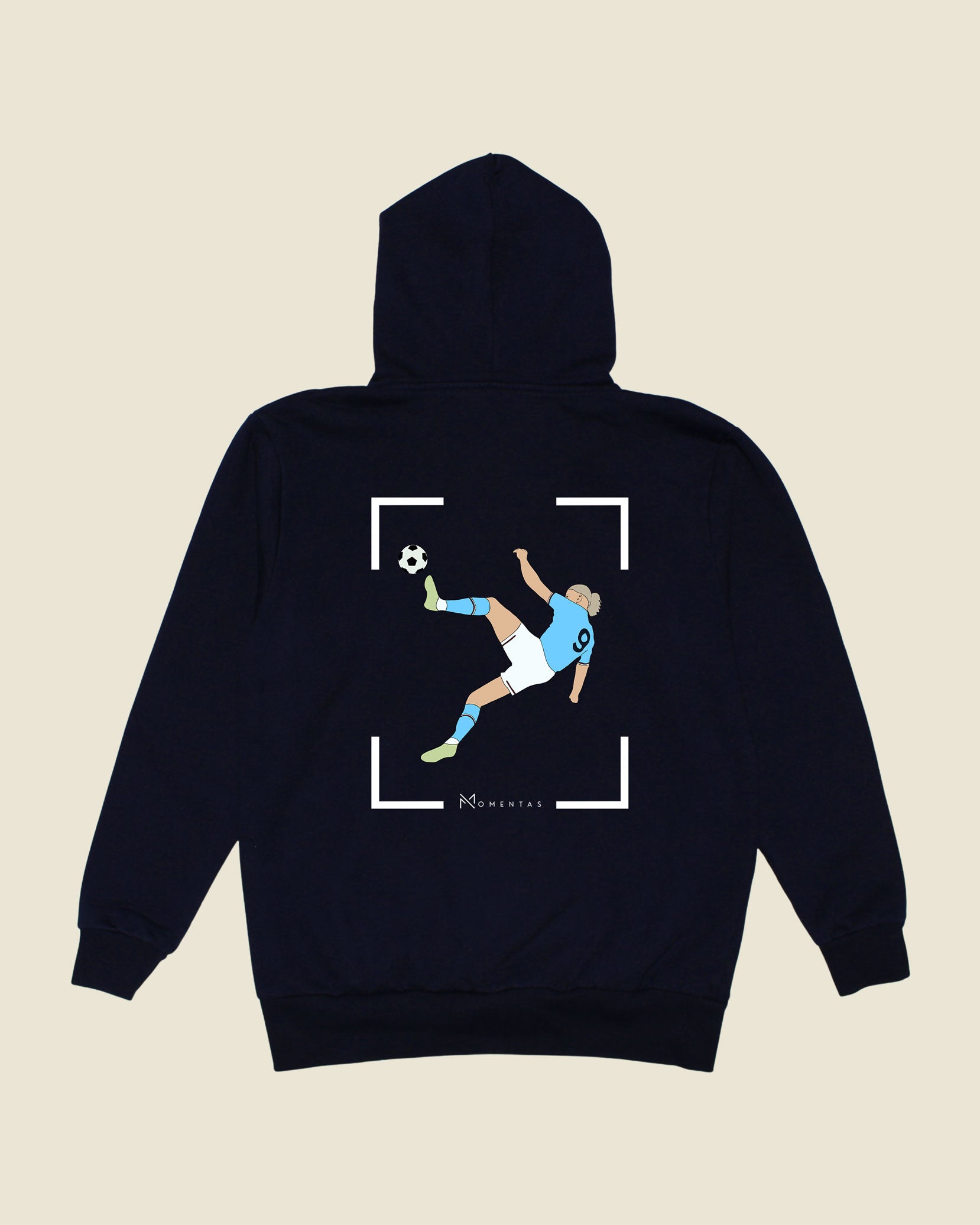 fodboldtrøje erling haaland manchester city, navyblå hoodie ryg