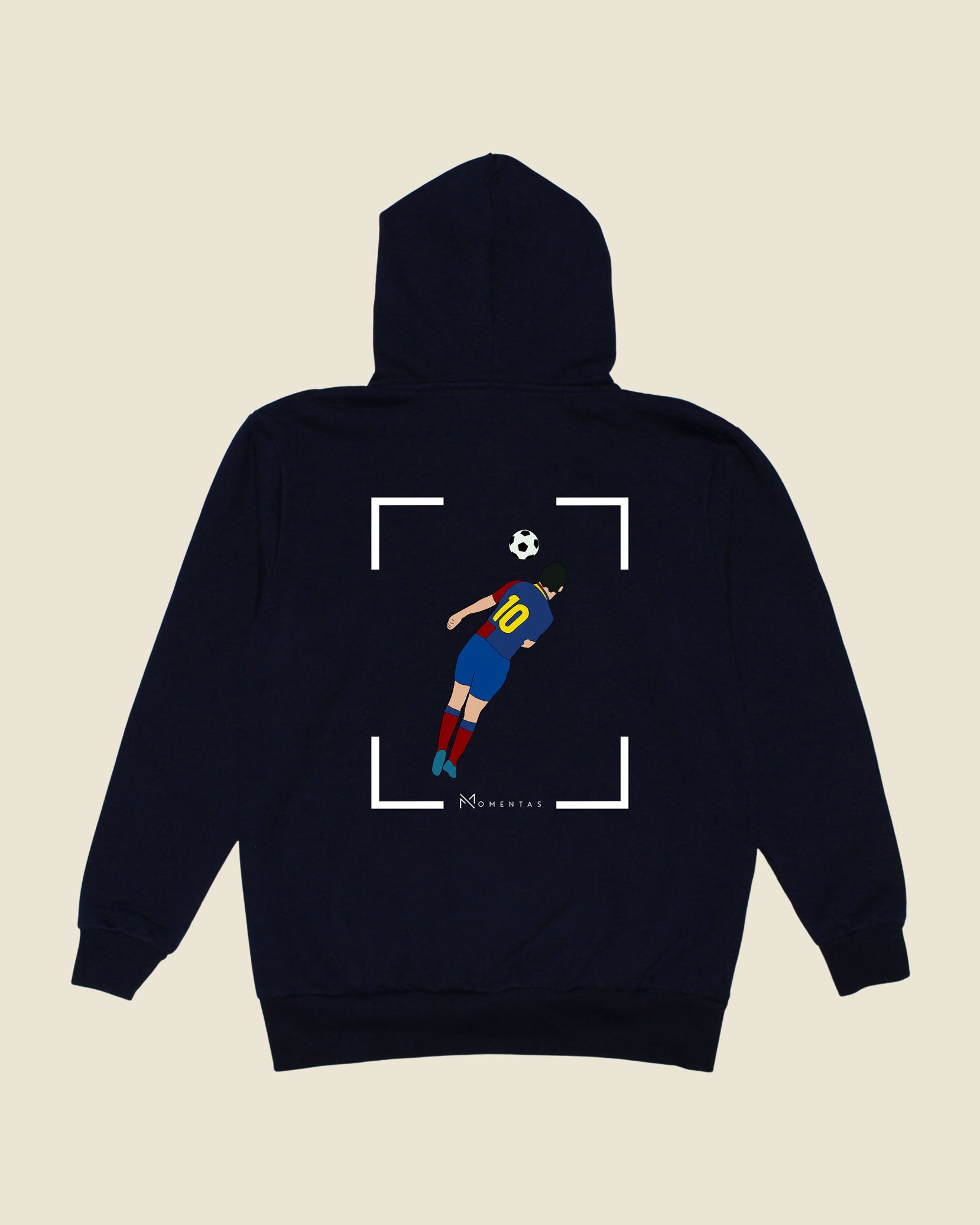 fodboldtrøje lionel messi fc barcelona, navyblå hoodie ryg