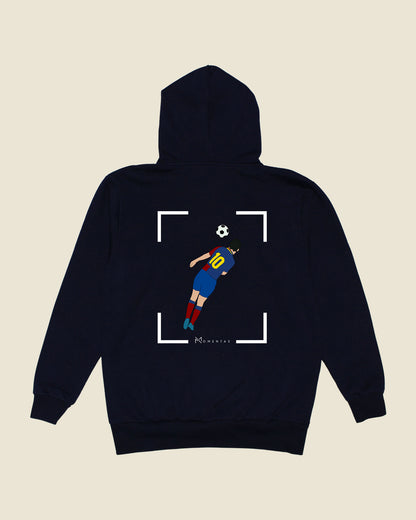 fodboldtrøje lionel messi fc barcelona, navyblå hoodie ryg