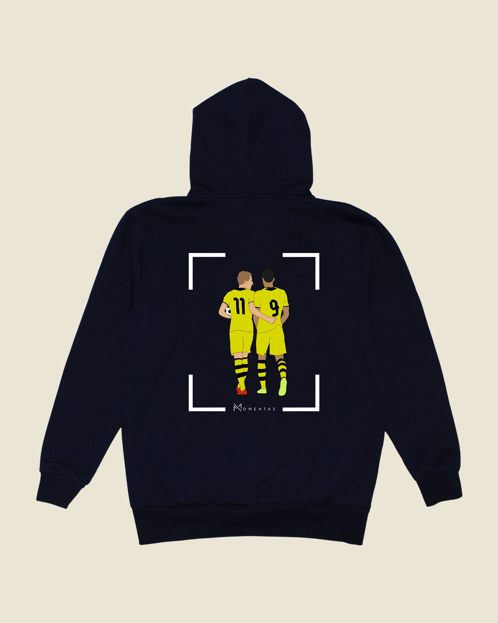 fodboldtrøje marco reus robert lewandowski dortmund, navyblå hoodie ryg
