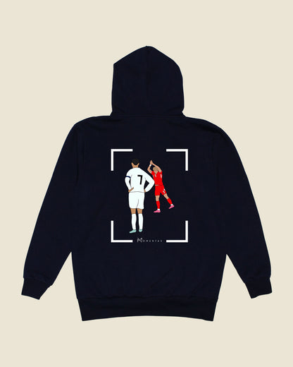 fodboldtrøje rasmus højlund danmark, navyblå hoodie ryg