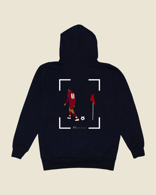 fodboldtrøje trent alexander-arnold liverpool, navyblå hoodie ryg