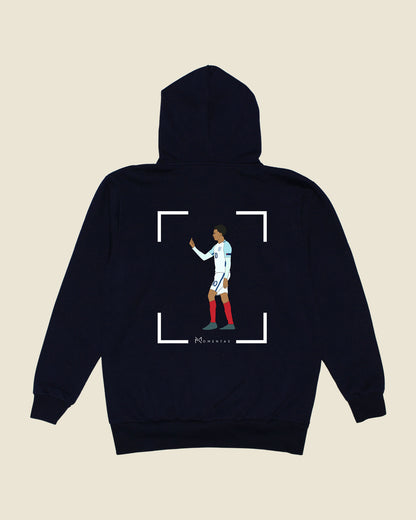 fodboldtrøje dele alli england, navyblå hoodie ryg