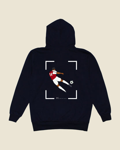 fodboldtrøje thierry henry arsenal, navyblå hoodie ryg 