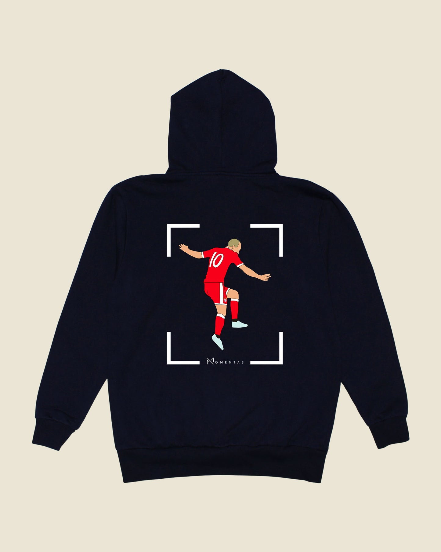 fodboldtrøje arjen robben bayern münchen, navyblå hoodie ryg