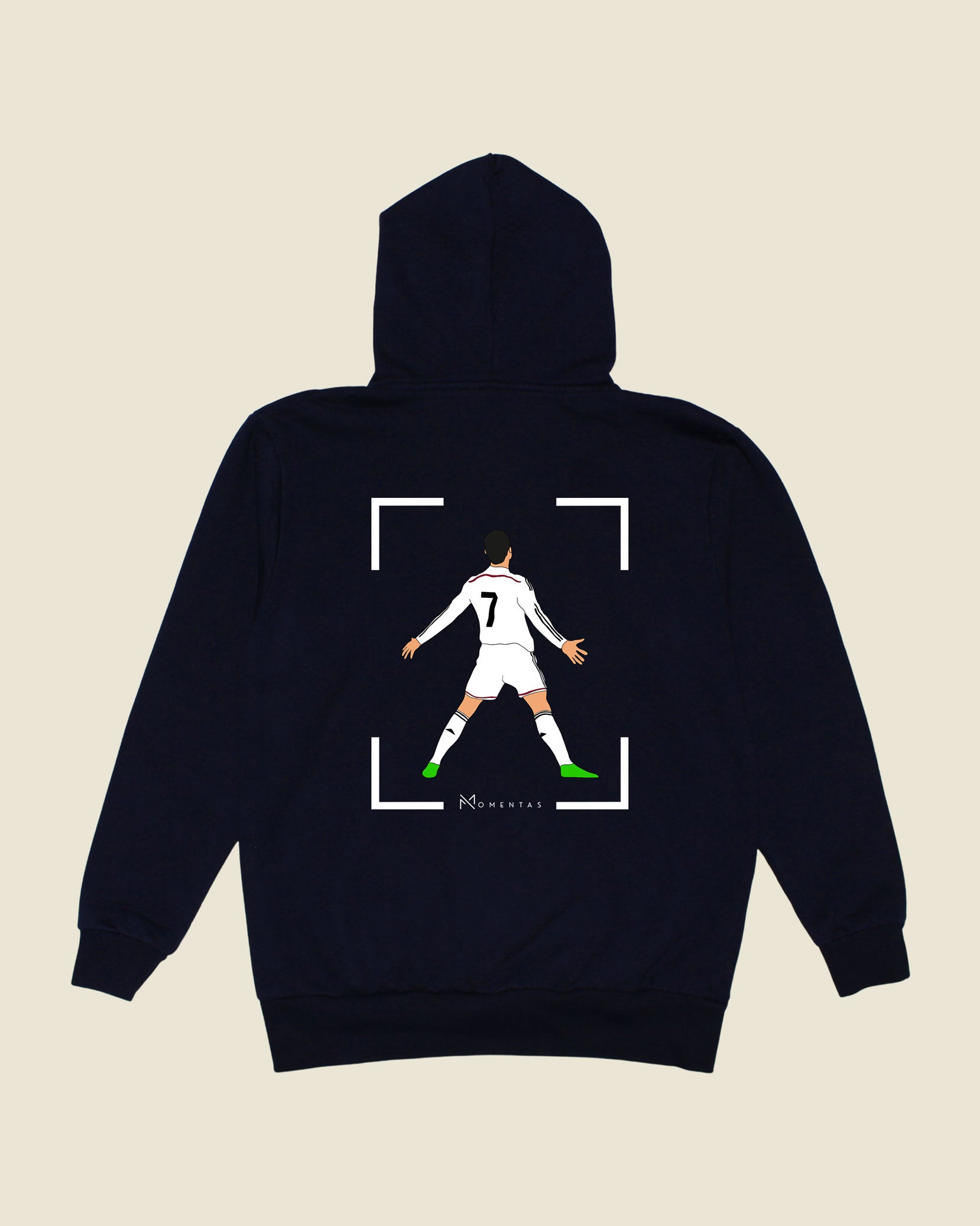 fodboldtrøje cristiano ronaldo real madrid, navyblå hoodie ryg
