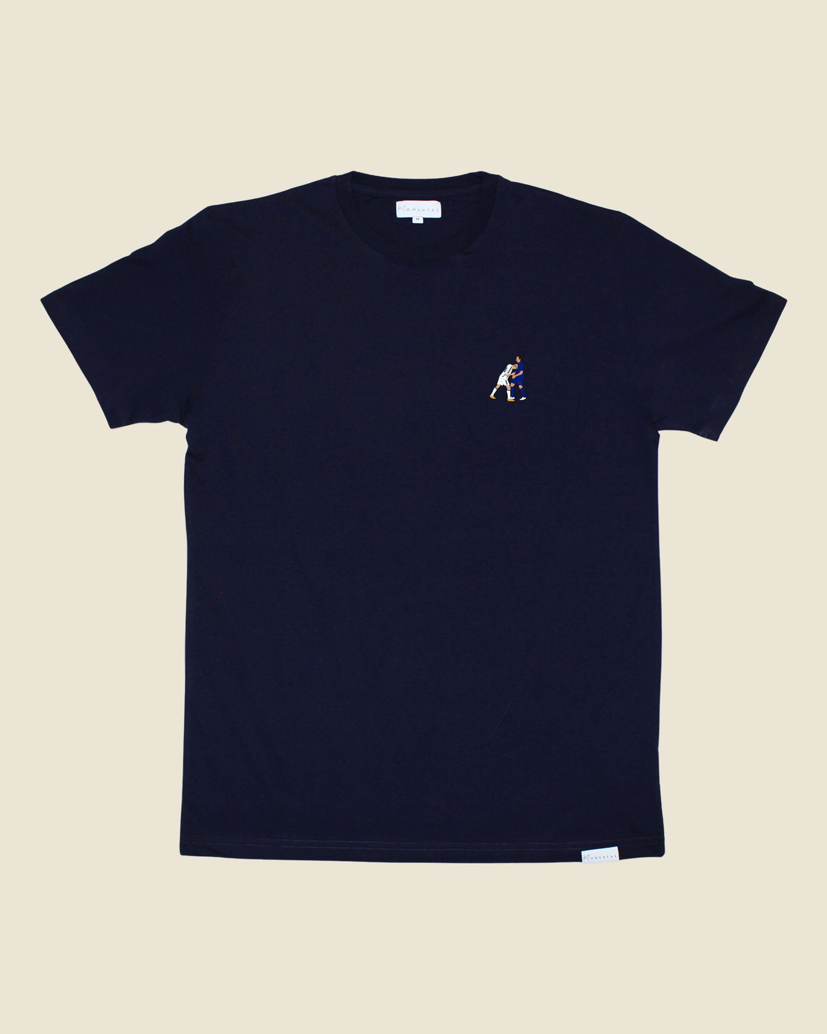 fodboldtrøje zinedine zidane frankrig, navyblå t-shirt front