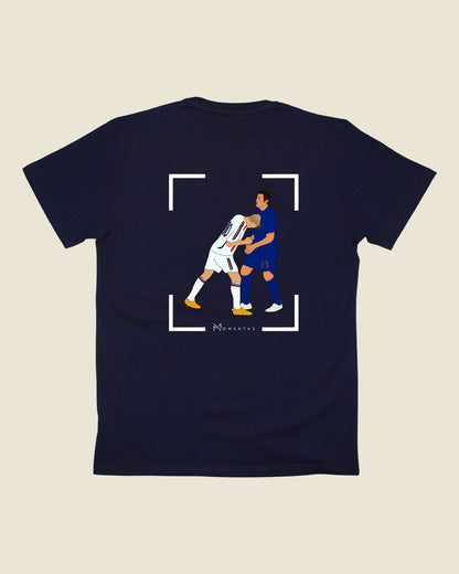 fodboldtrøje zinedine zidane frankrig, navyblå t-shirt ryg