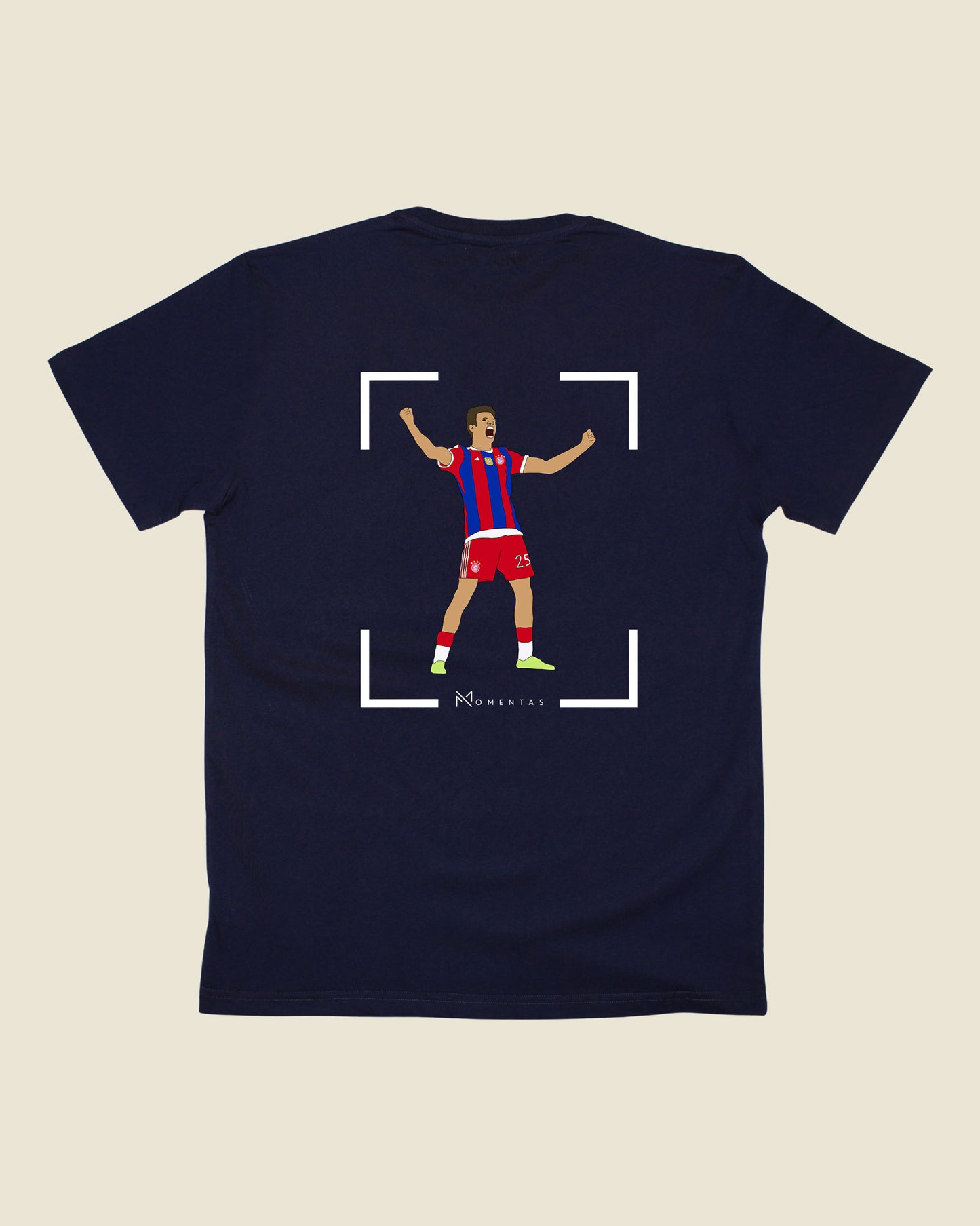 fodboldtrøje thomas müller bayern münchen, navyblå t-shirt ryg