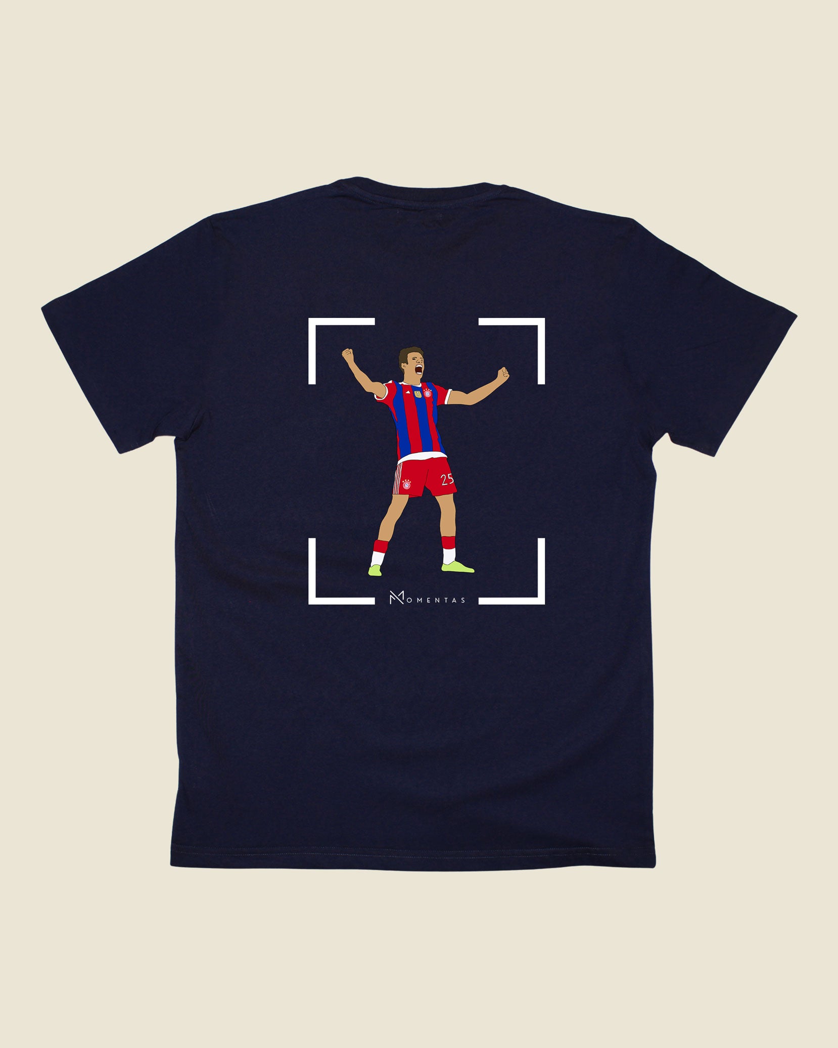 fodboldtrøje thomas müller bayern münchen, navyblå t-shirt ryg