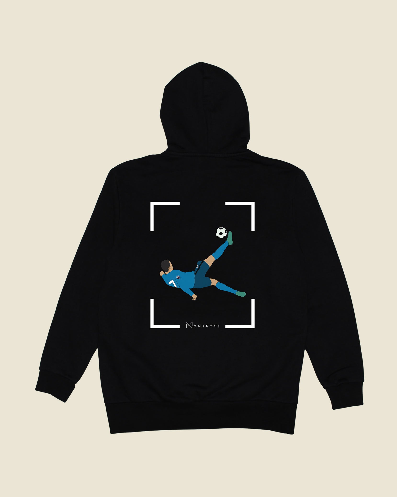 fodboldtrøje cristiano ronaldo real madrid, sort hoodie ryg