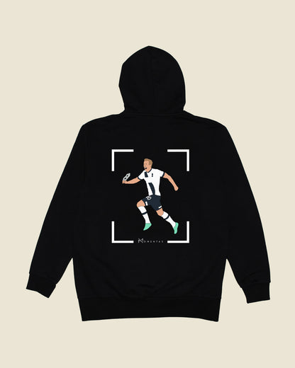 fodboldtrøje harry kane tottenham, sort hoodie ryg