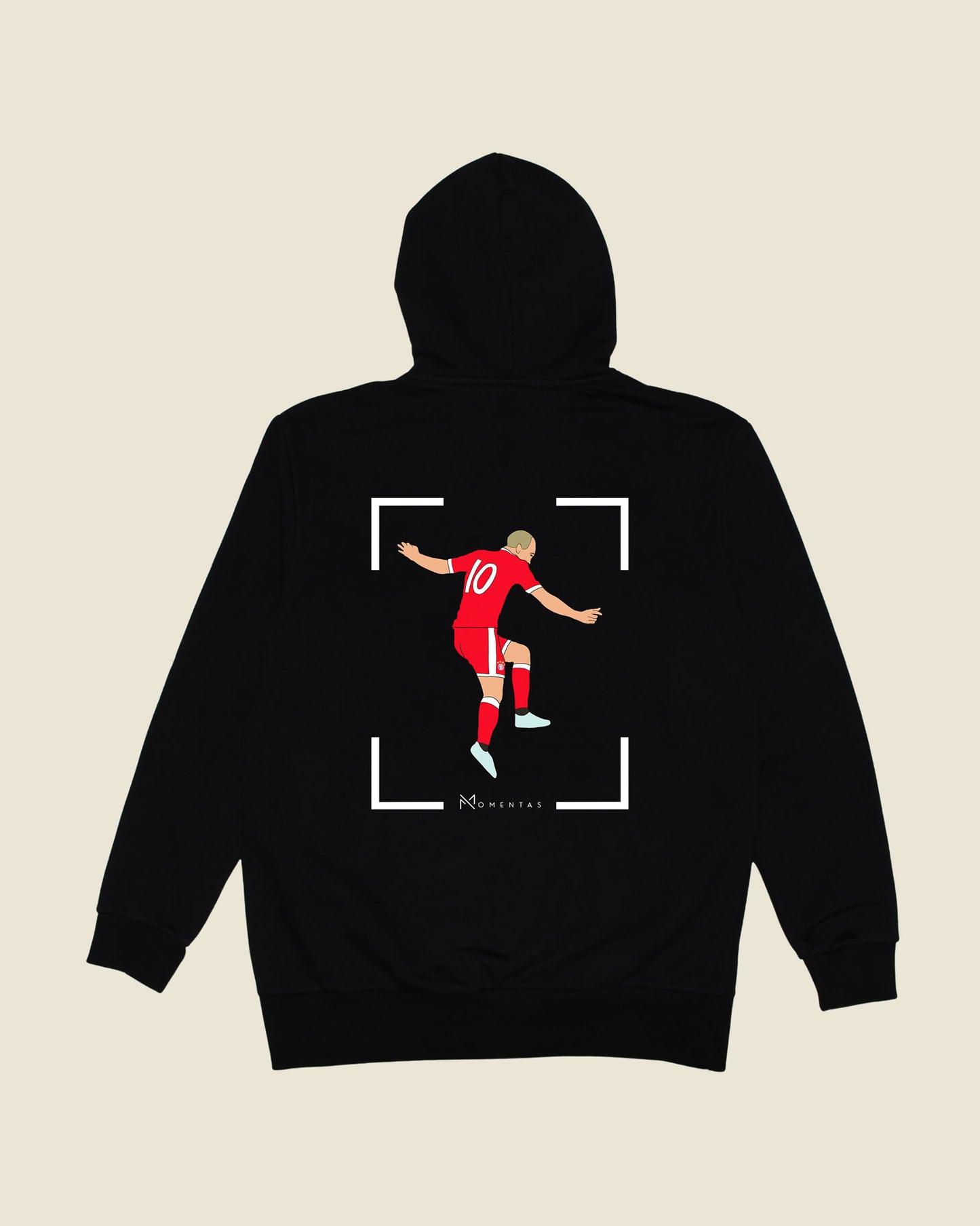 fodboldtrøje arjen robben bayern münchen, sort hoodie ryg