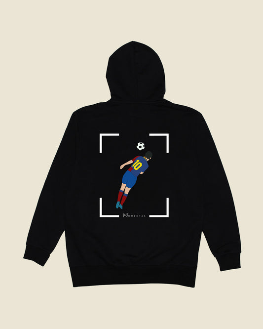 fodboldtrøje lionel messi fc barcelona, sort hoodie ryg