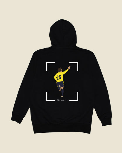 fodboldtrøje mike jensen brøndby, sort hoodie ryg