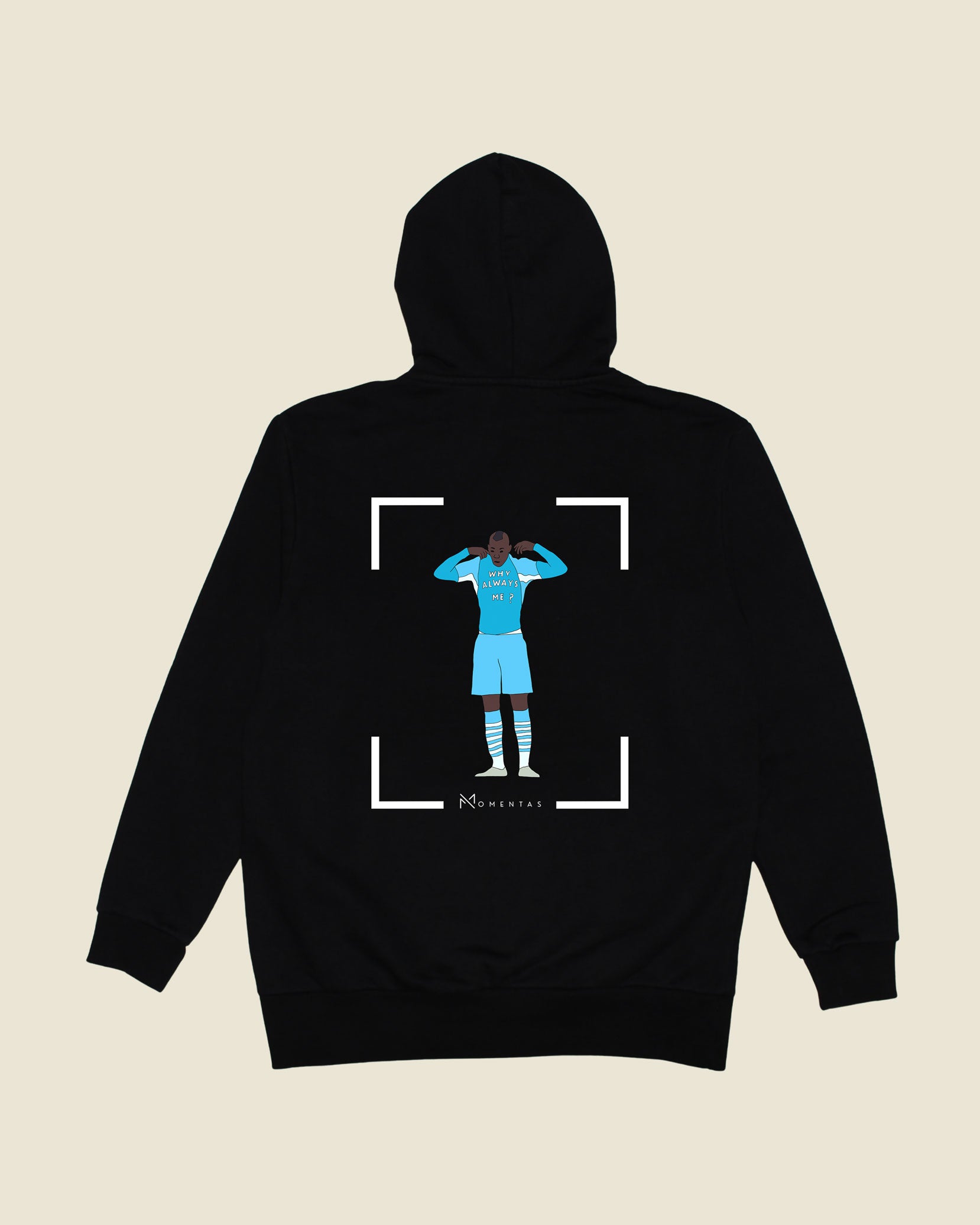 fodboldtrøje mario balotelli manchester city, sort hoodie ryg