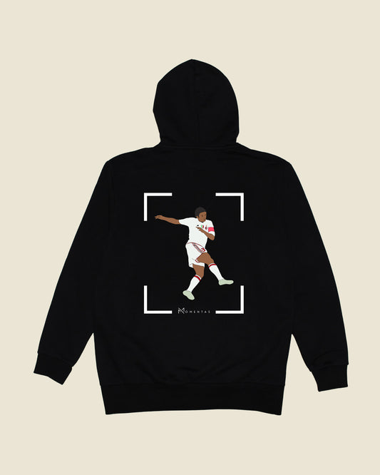 fodboldtrøje paolo maldini ac milan, sort hoodie ryg