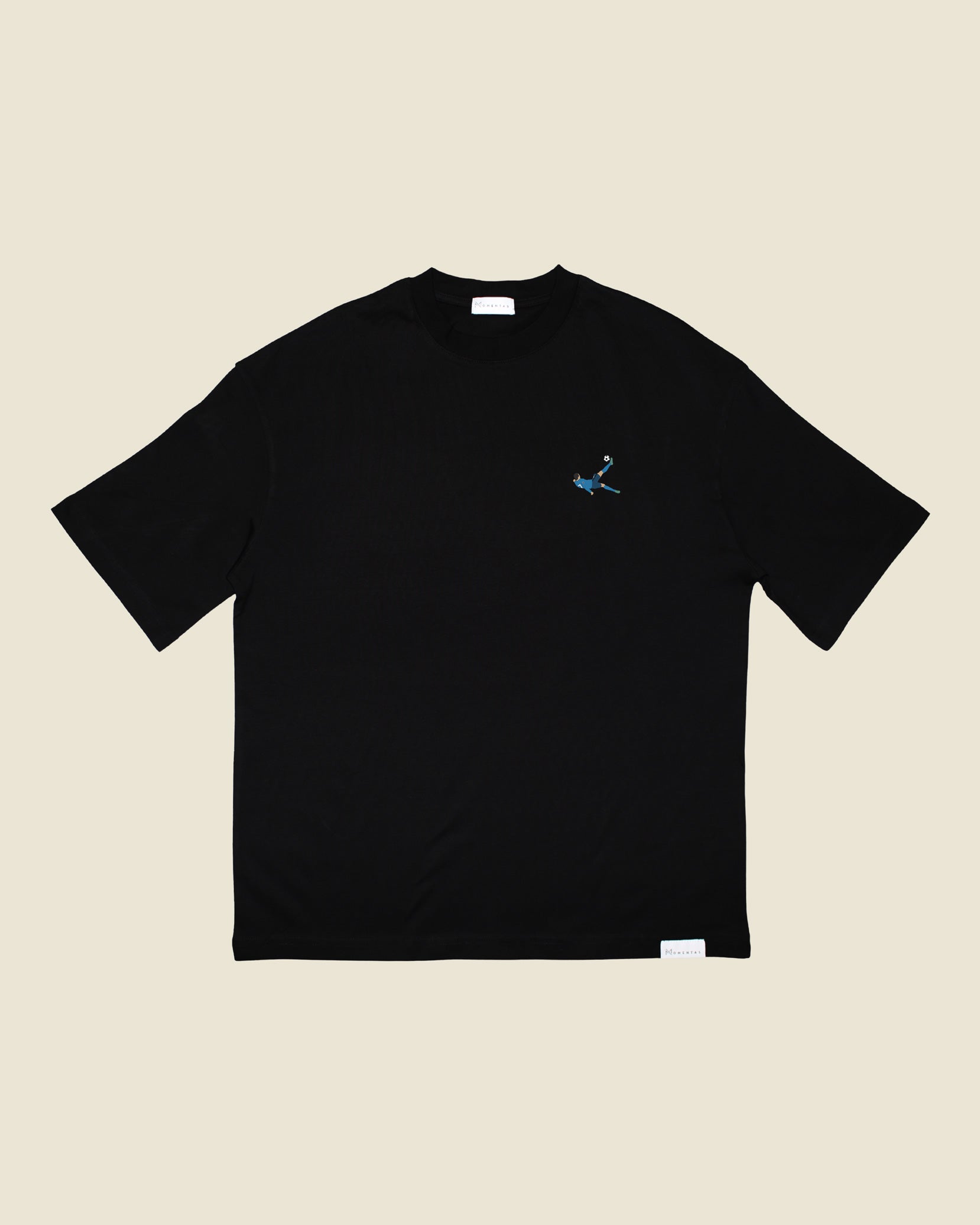 fodboldtrøje cristiano ronaldo real madrid, sort oversized t-shirt front