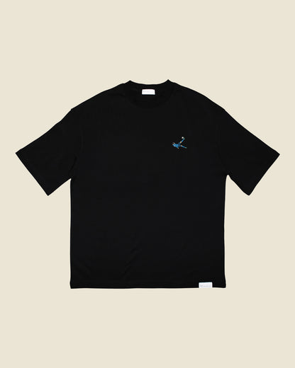 fodboldtrøje cristiano ronaldo real madrid, sort oversized t-shirt front