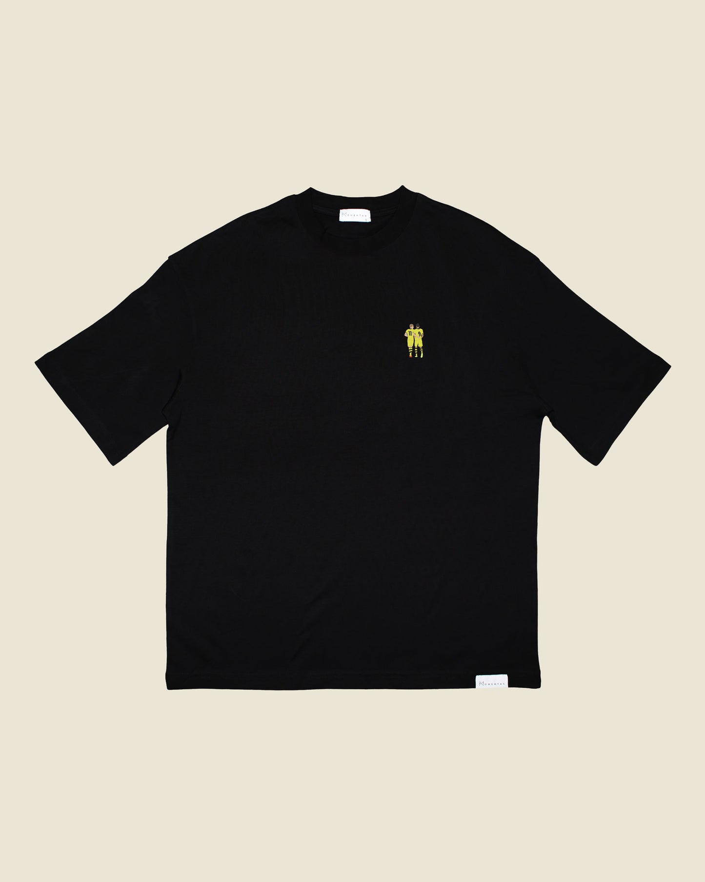 fodboldtrøje marco reus robert lewandowski dortmund, sort oversized t-shirt front