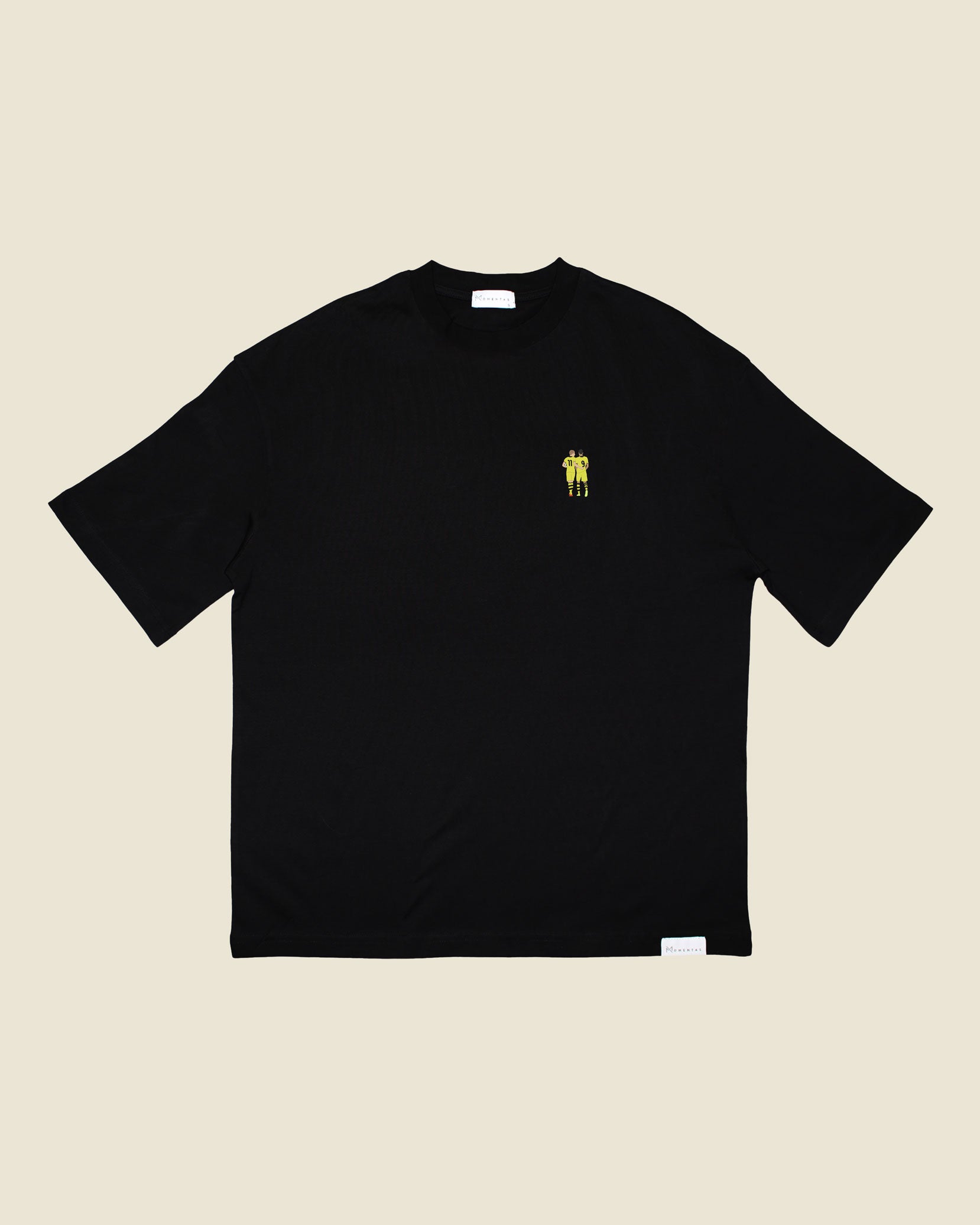 fodboldtrøje marco reus robert lewandowski dortmund, sort oversized t-shirt front