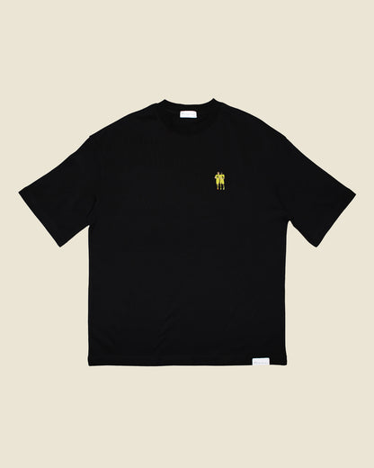 fodboldtrøje marco reus robert lewandowski dortmund, sort oversized t-shirt front