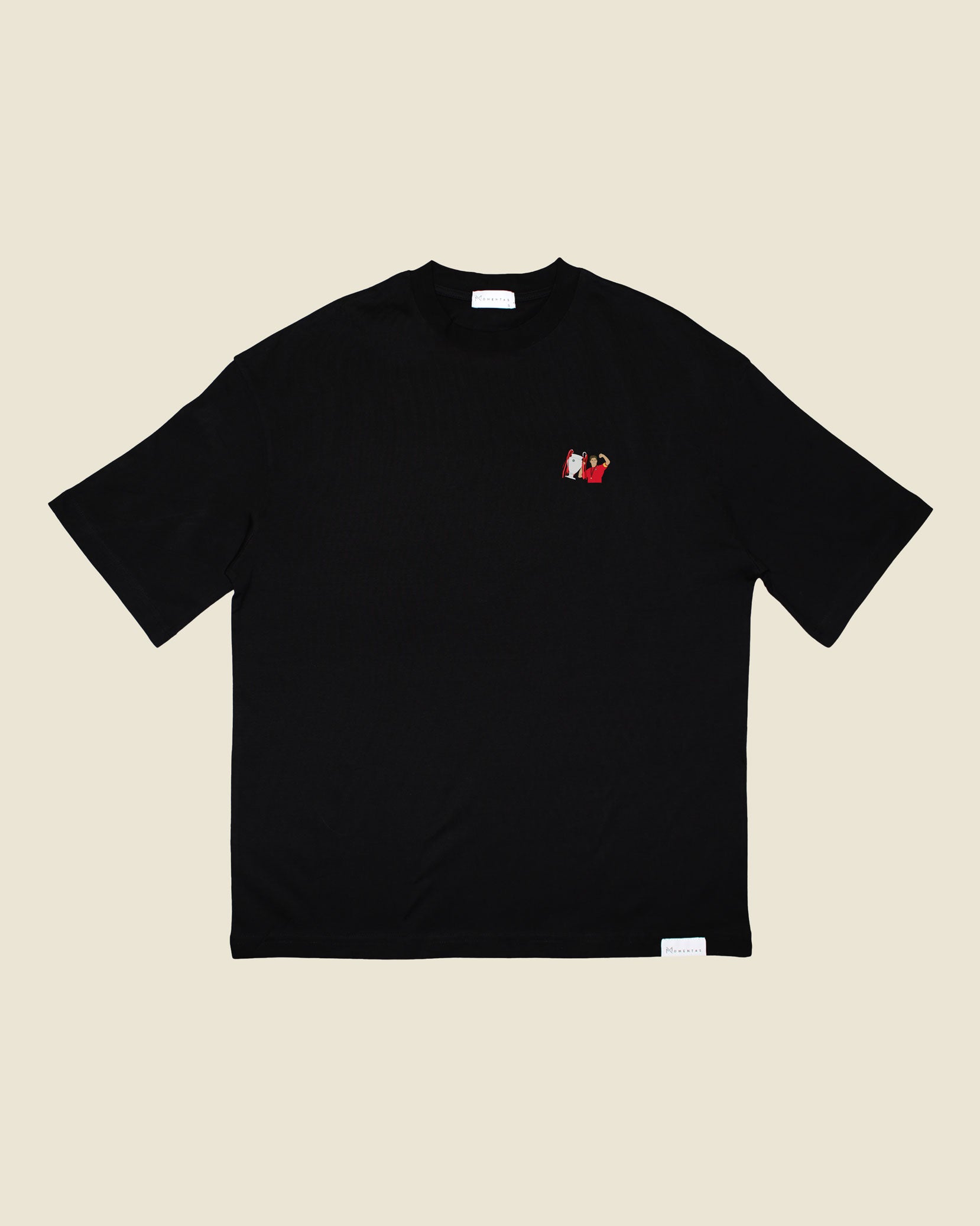 fodboldtrøje steven gerrard liverpool, sort oversized t-shirt front