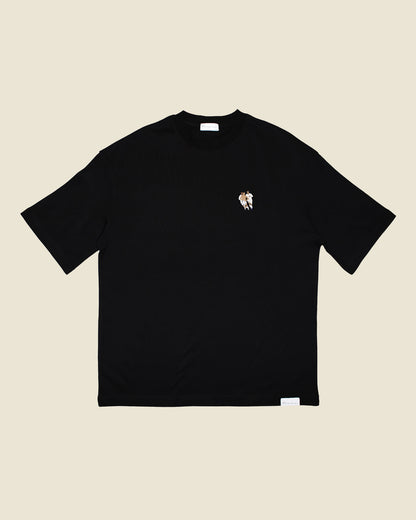 fodboldtrøje hjalte nørregaard fc københavn, sort oversized t-shirt front 