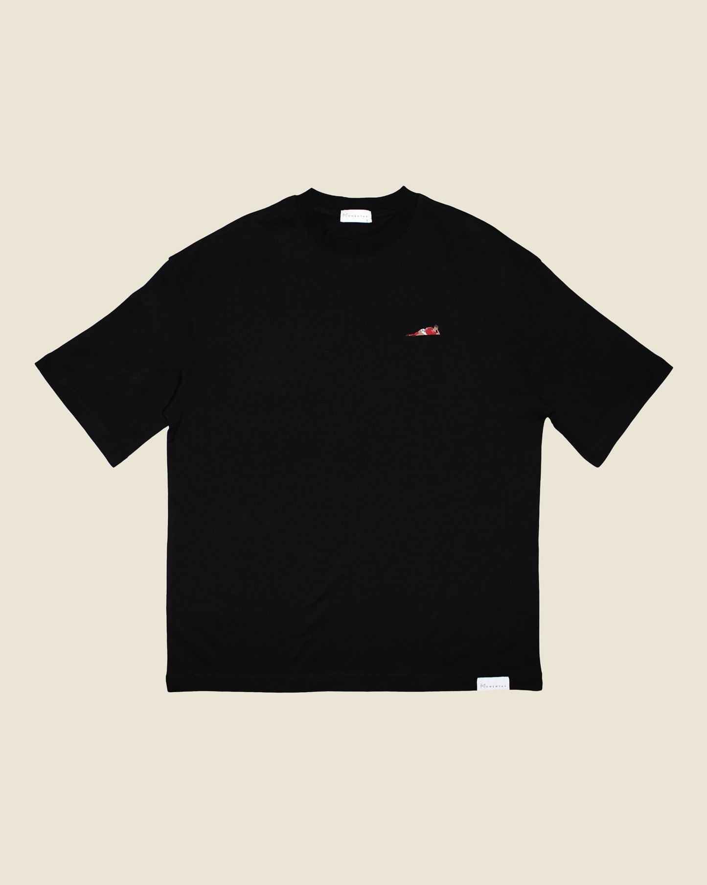 fodboldtrøje brian laudrup danmark, sort oversized t-shirt front