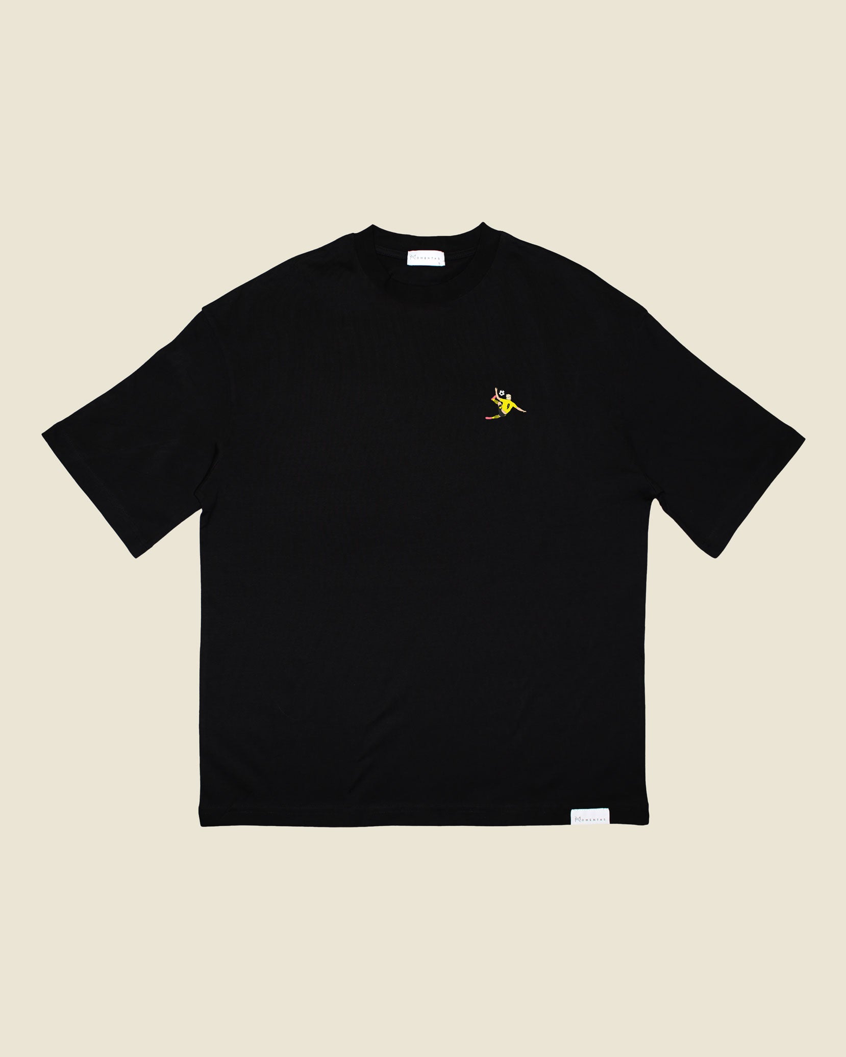 fodboldtrøje erling haaland dortmund, sort oversized t-shirt front