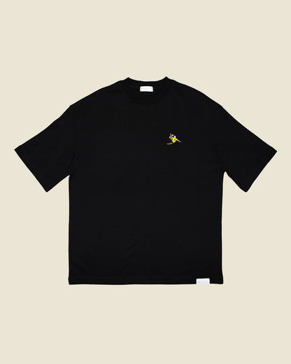 fodboldtrøje erling haaland dortmund, sort oversized t-shirt front