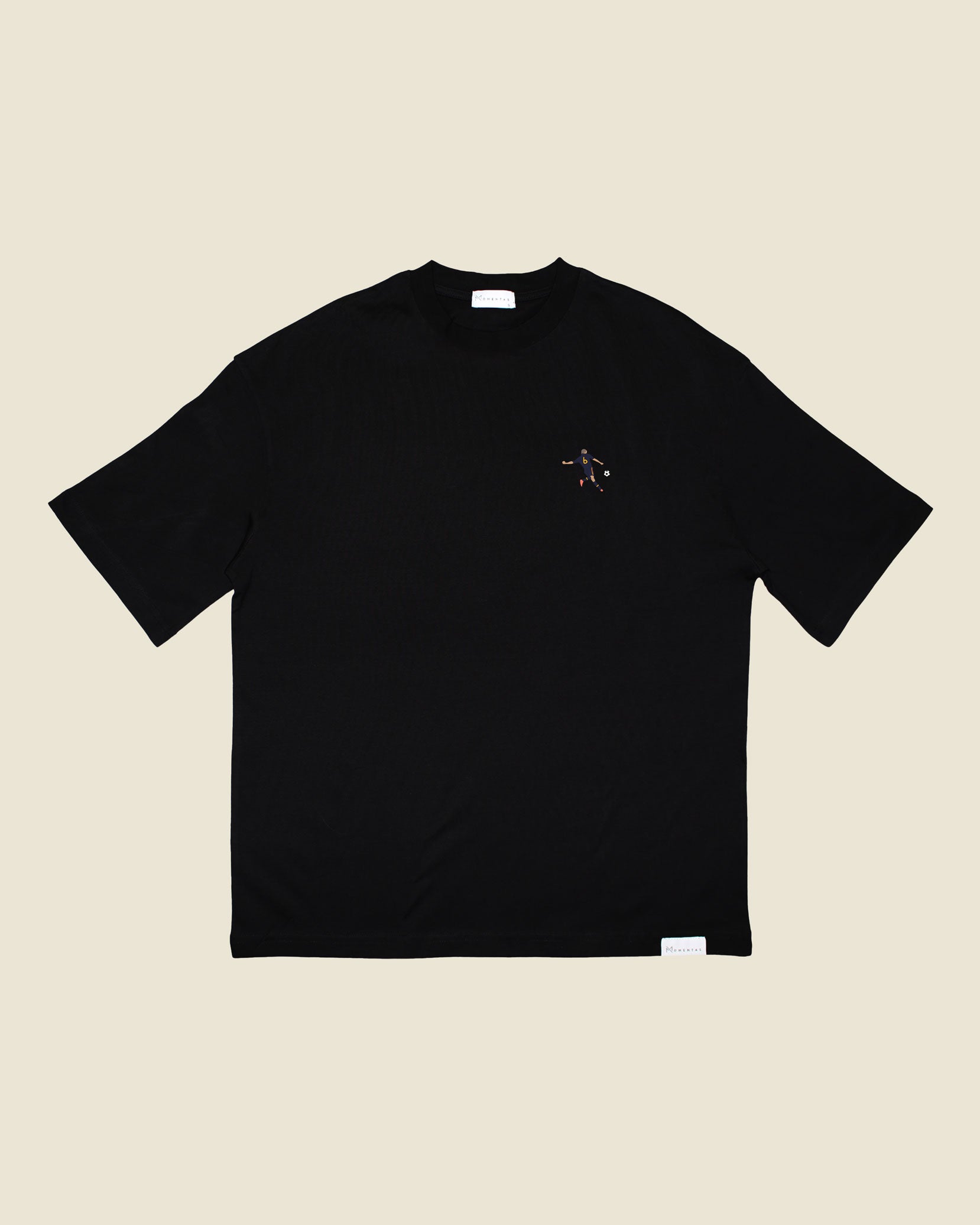 fodboldtrøje andres iniesta spanien, sort oversized t-shirt front