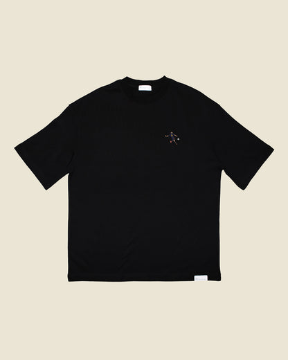 fodboldtrøje andres iniesta spanien, sort oversized t-shirt front