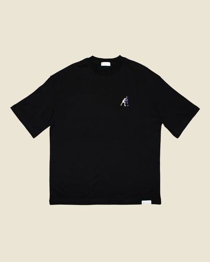 fodboldtrøje zinedine zidane frankrig, sort oversized t-shirt front